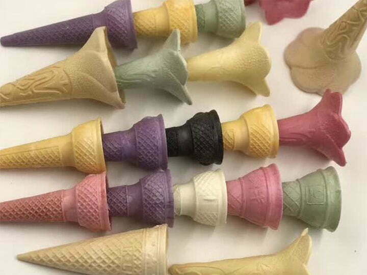 cake cones with different recipes and shapes