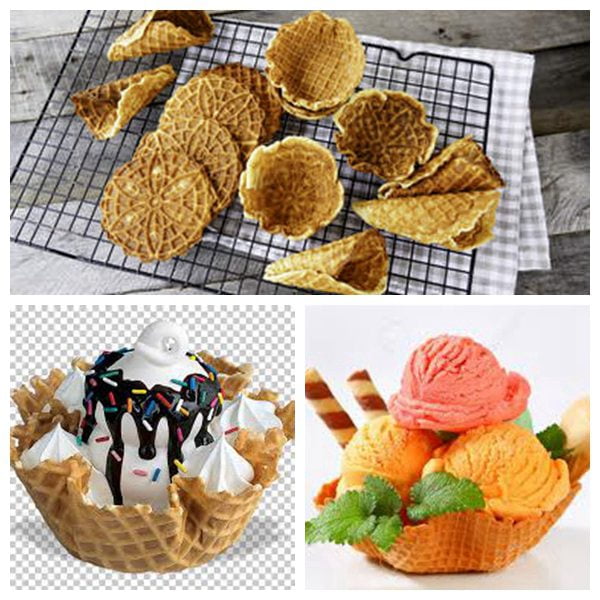 delicious ice cream waffle basket