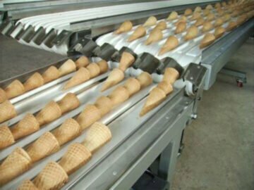 sugar cones made by ice cream cone maker machine