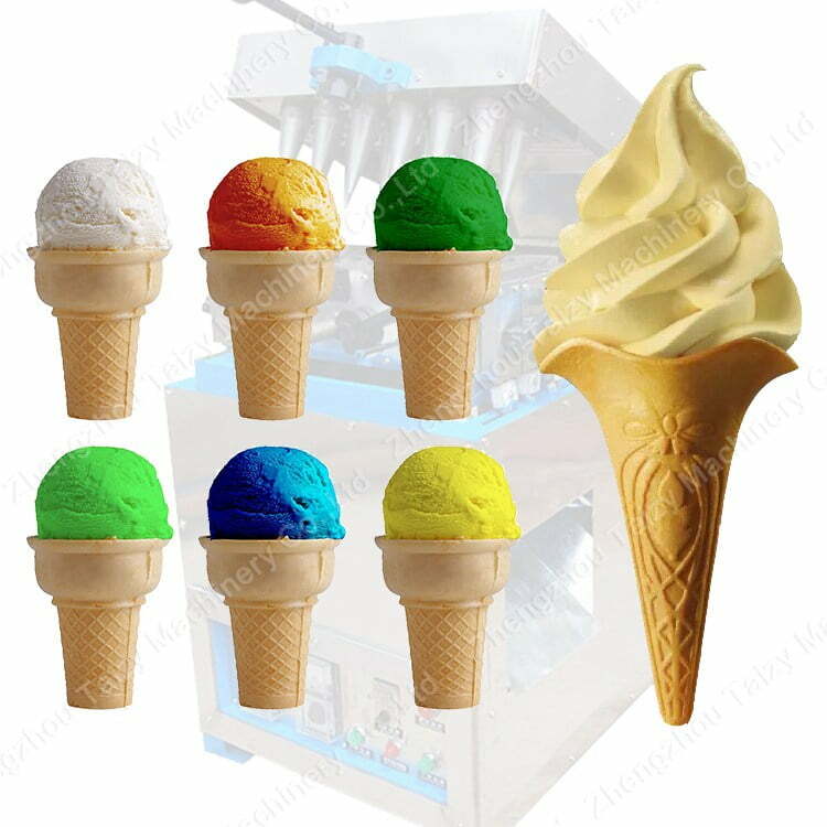 ice creams with wafer cones