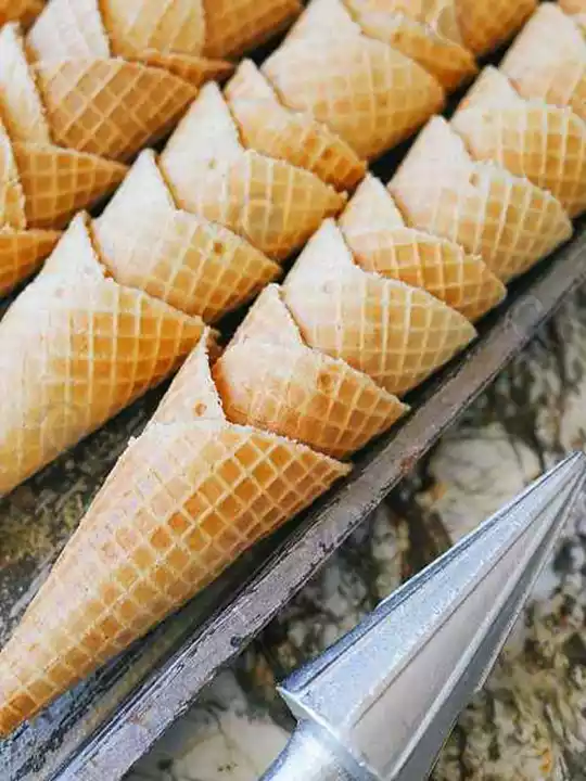 cones de waffle na loja